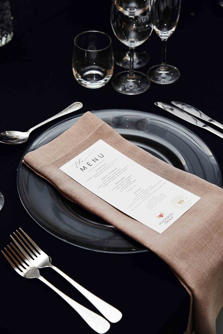 table setting with menu at a wine farm